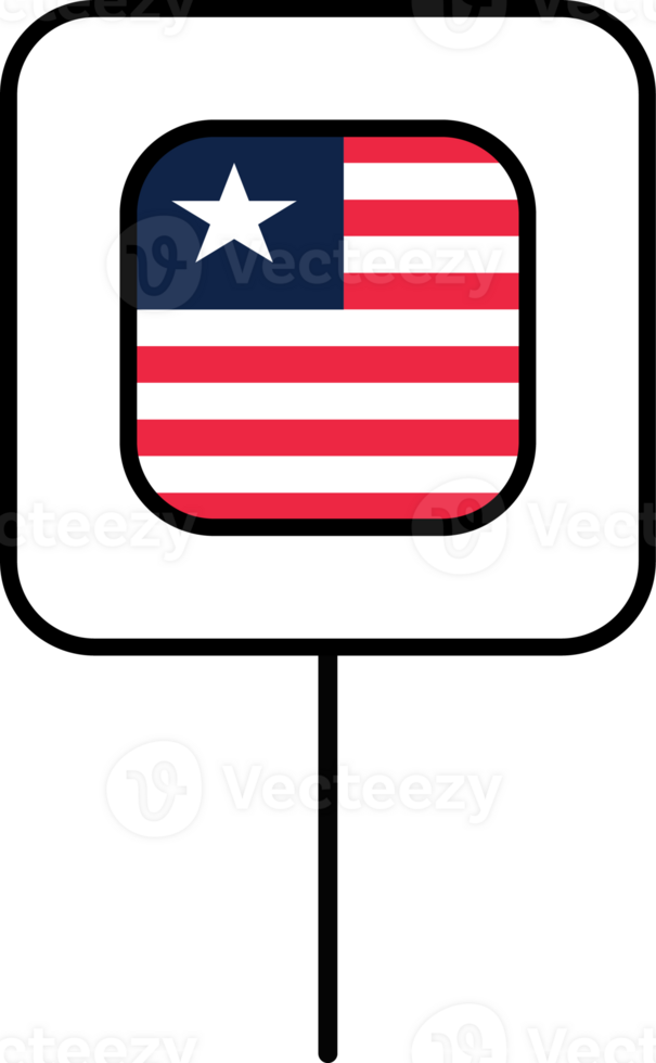 Liberia flag square pin icon. png