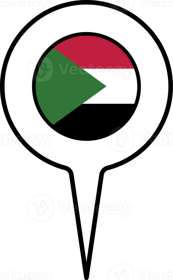 Sudan flag Map pointer icon. png