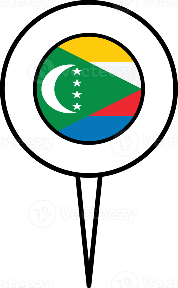 Comoros flag pin location icon. png
