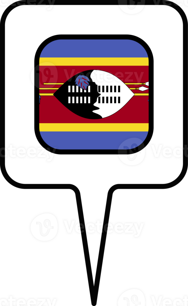 Eswatini flag Map pointer icon, square design. png