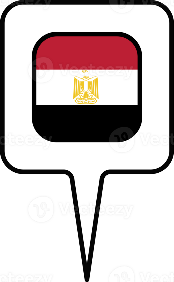 Egypt flag Map pointer icon, square design. png