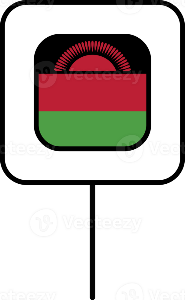 Malawi flag square pin icon. png