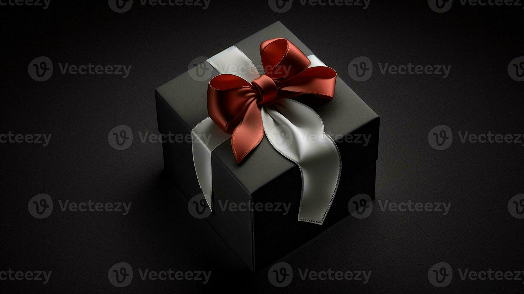 Luxury Gift Box with Ribbon. AI-Generated, Digital Illustrator. photo