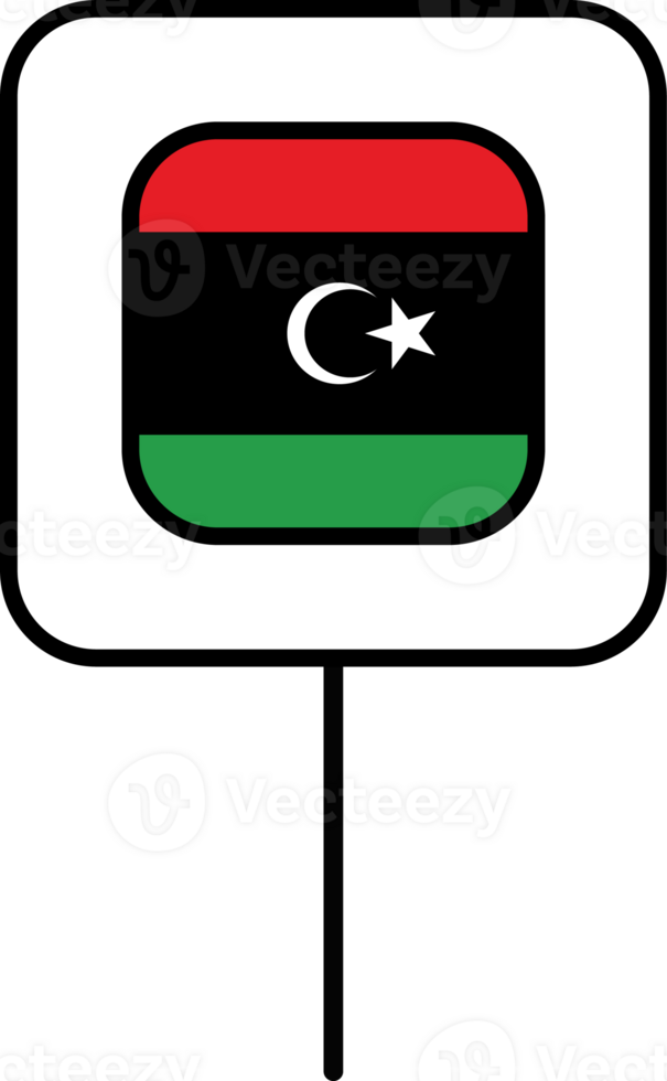 Libya flag square pin icon. png