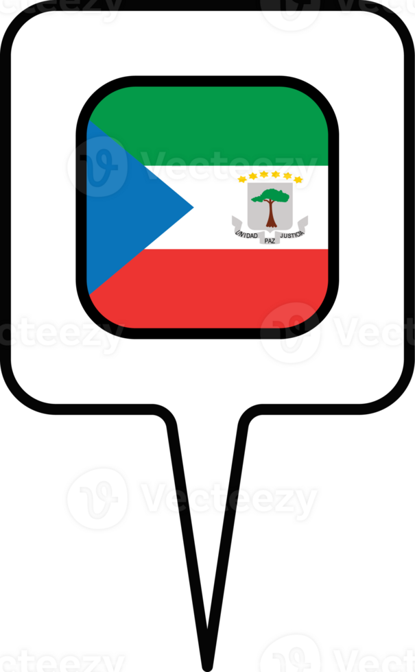 Equatorial Guinea flag Map pointer icon, square design. png
