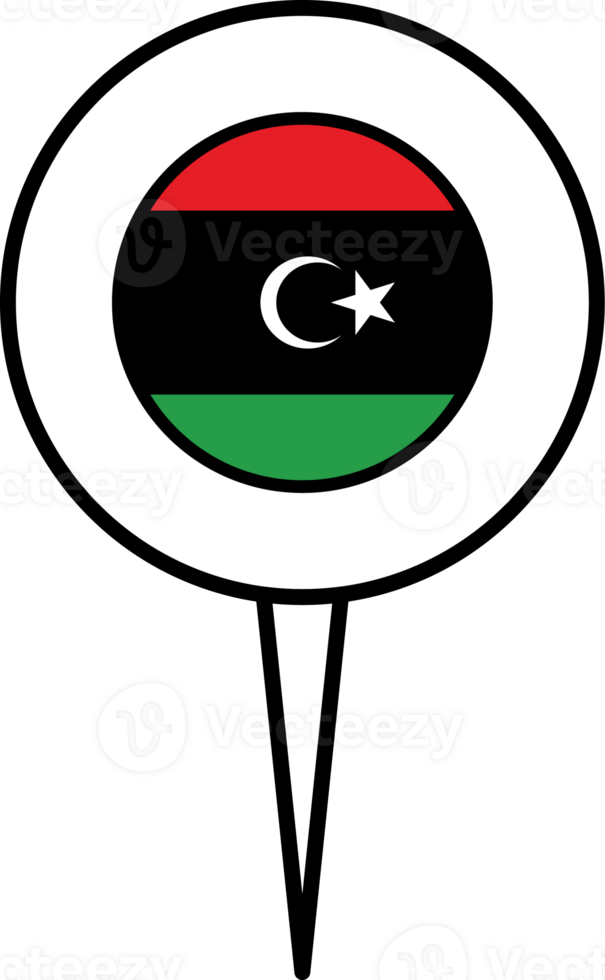 Libya flag pin location icon. png