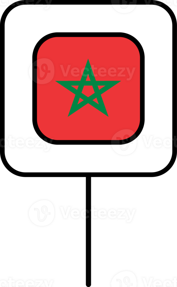 Morocco flag square pin icon. png