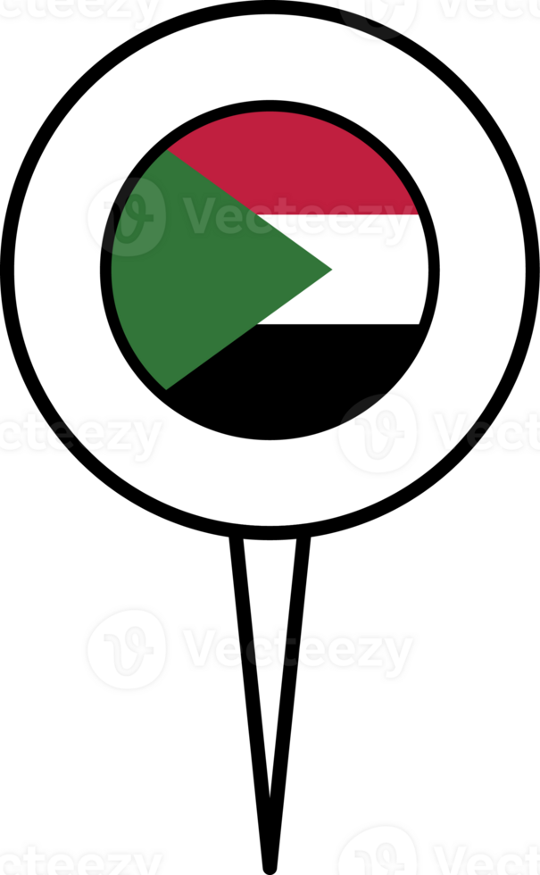 Sudan flag pin location icon. png