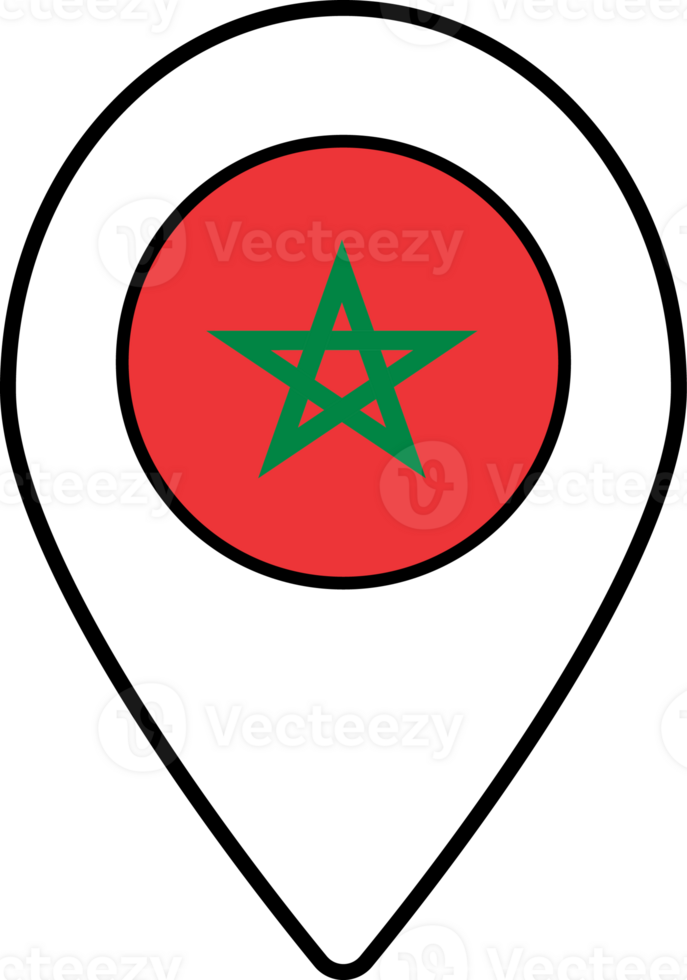 Maroc drapeau carte épingle la navigation icône. png