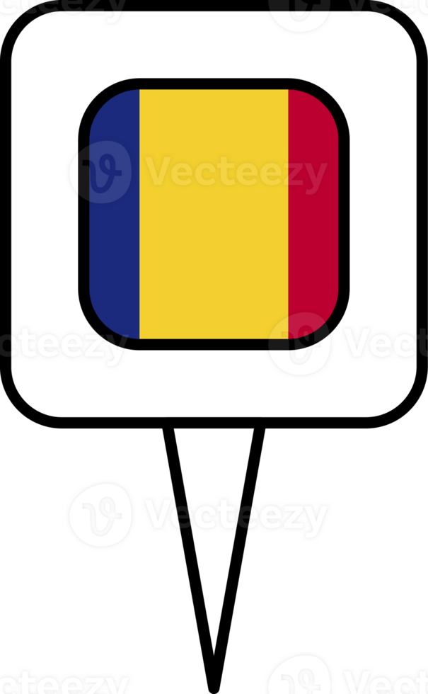 Chad flag pin place icon. png