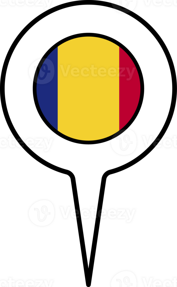 Chad flag Map pointer icon. png