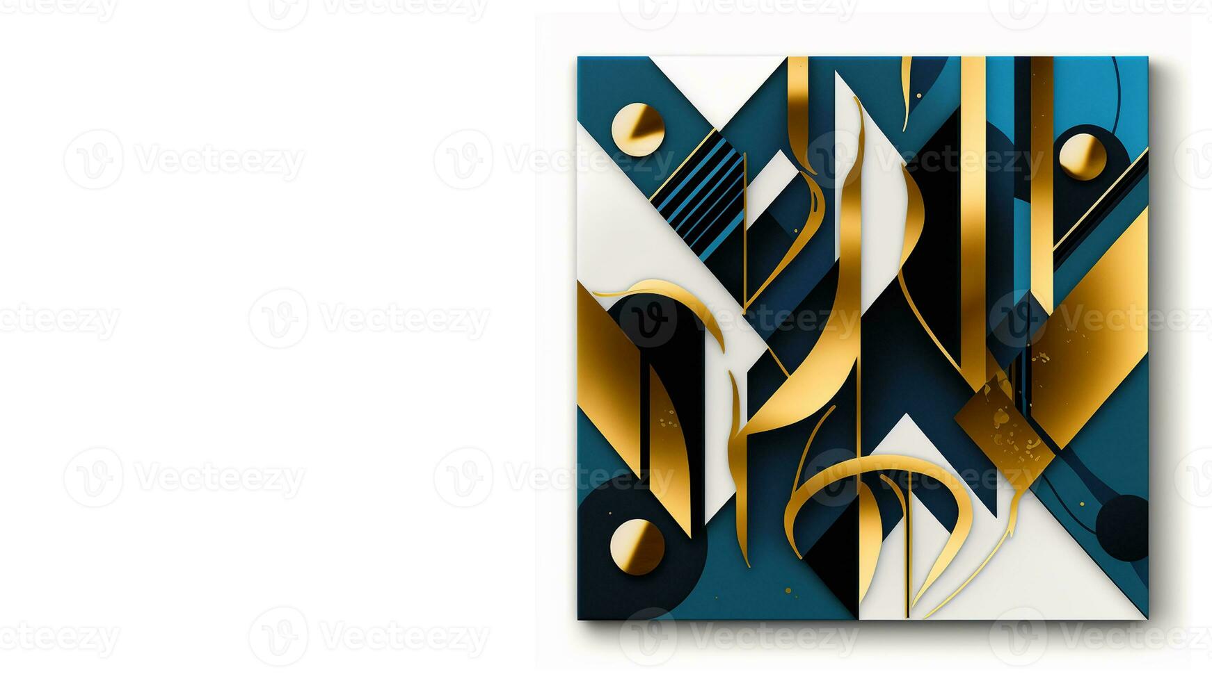 Abstract Geometric Pattern Painting with Text Space. AI-Generative, Digital Illustration. photo