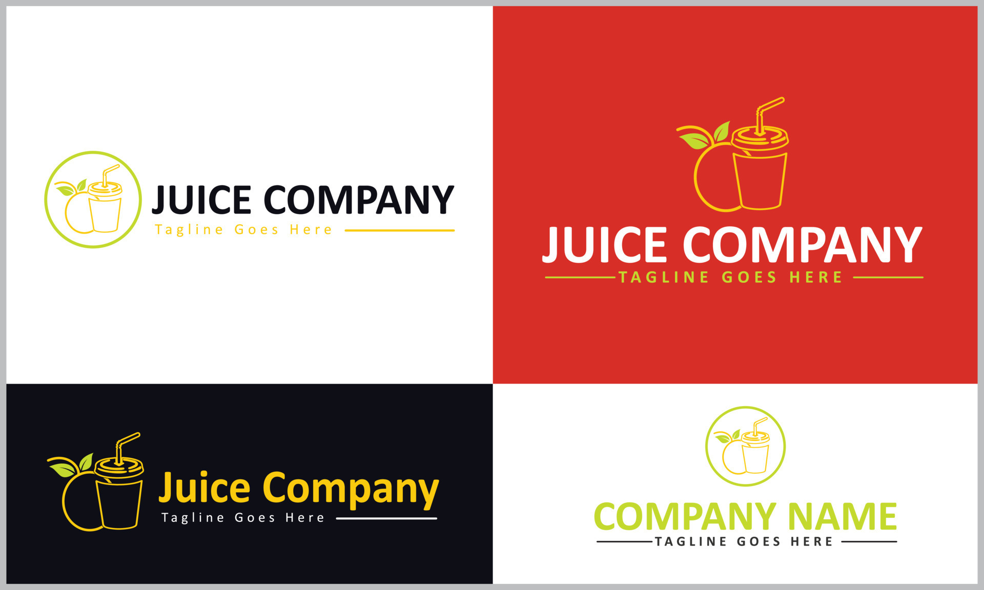 Juice Company Logo Design Template 24077352 Vector Art at Vecteezy