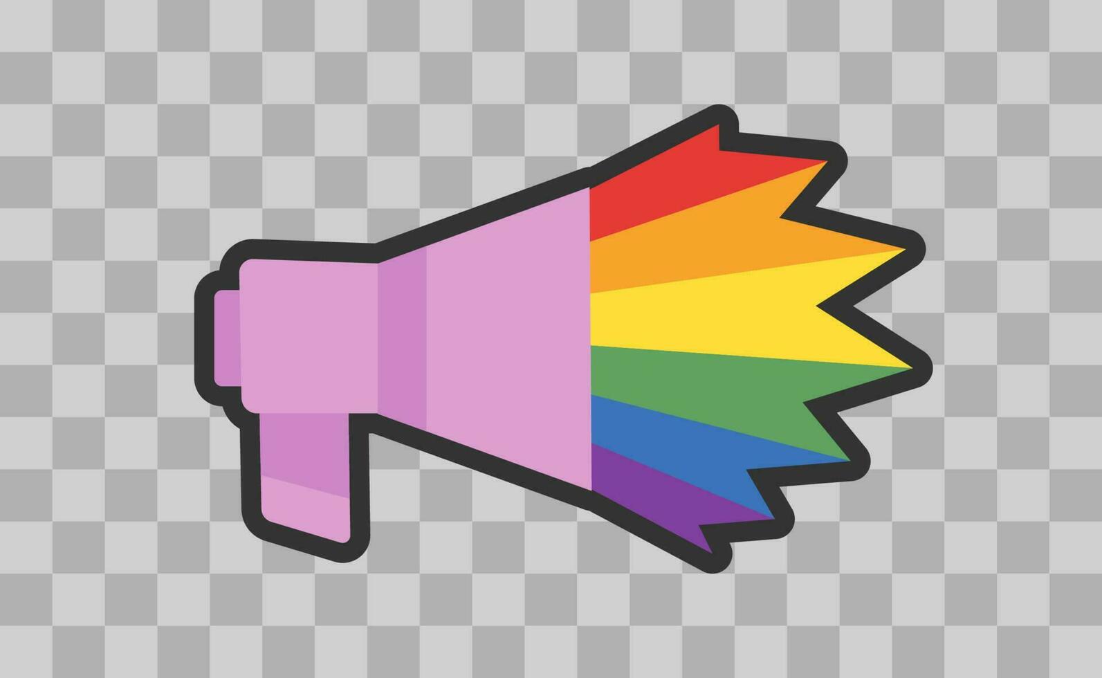 LGBT megaphone with rainbow. Pride month voice speaker. Diversity representation. vector