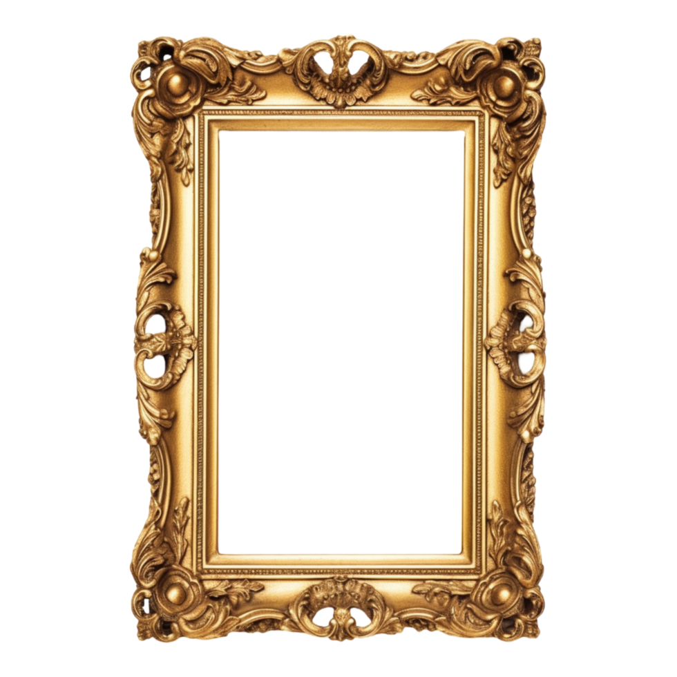 Vintage picture frame, luxury photo frame, png