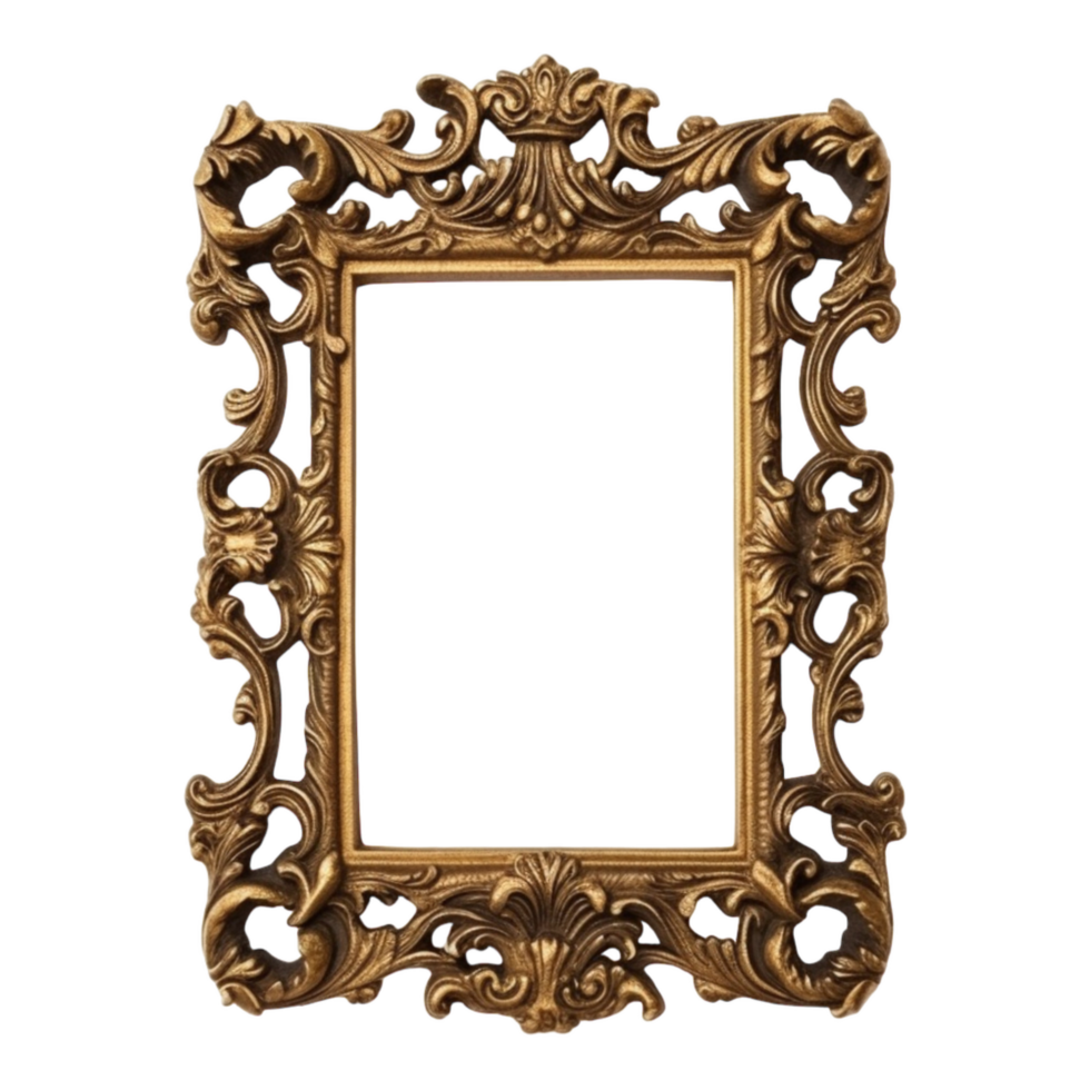 Vintage picture frame, luxury photo frame, png