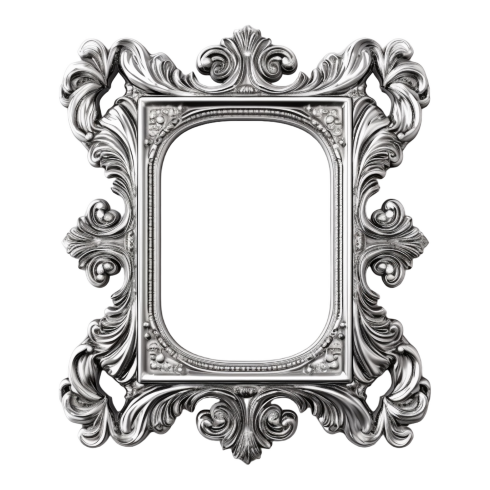 Vintage picture frame, luxury photo frame, png