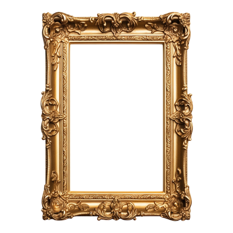 Vintage picture frame, luxury photo frame, png