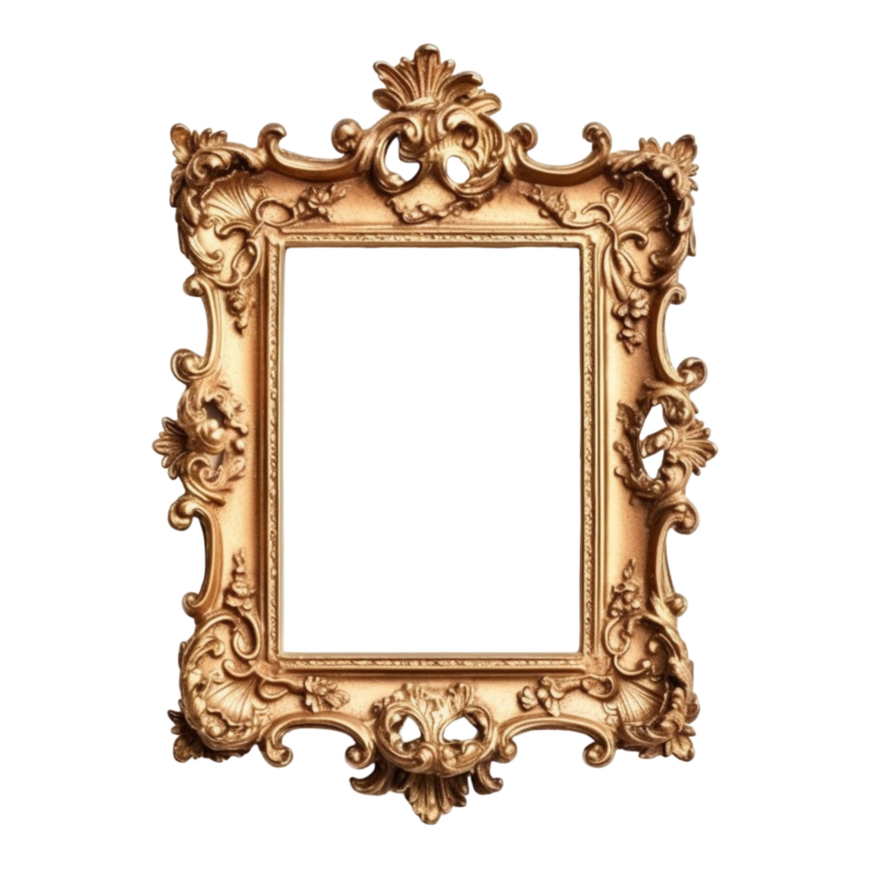 Vintage picture frame, luxury photo frame, png