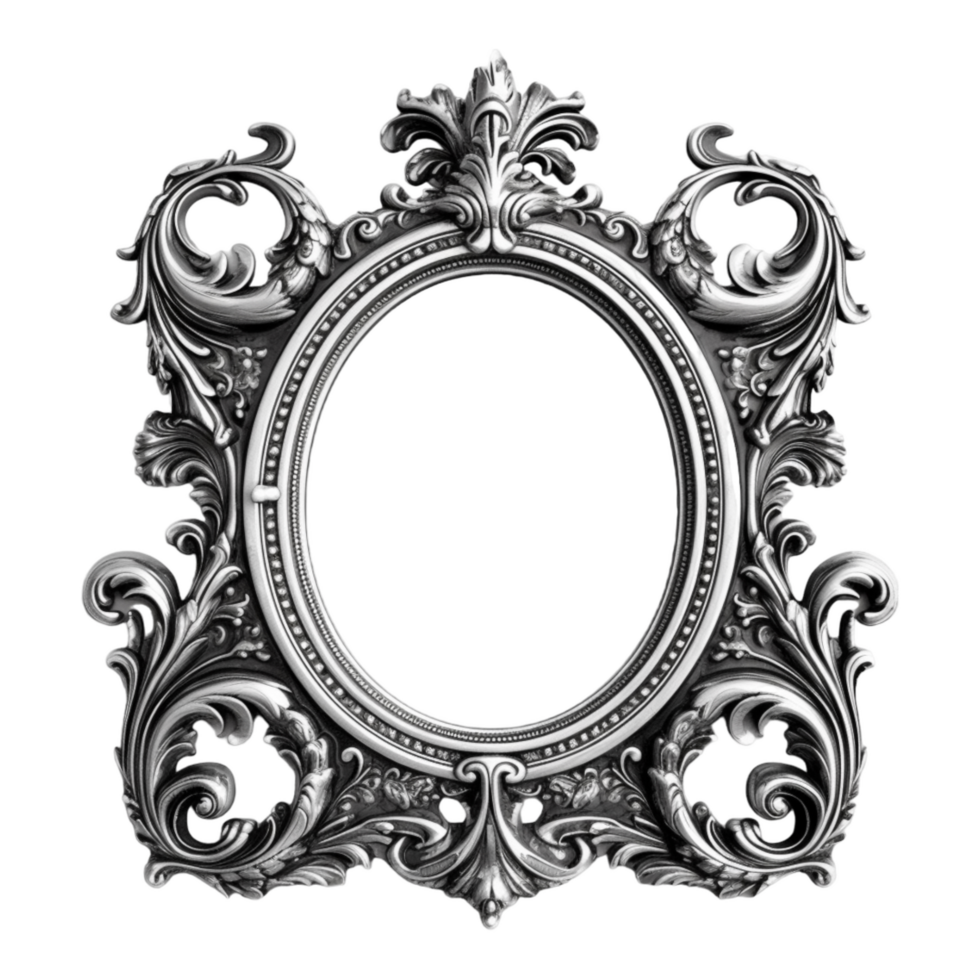 Vintage picture frame, luxury photo frame, png