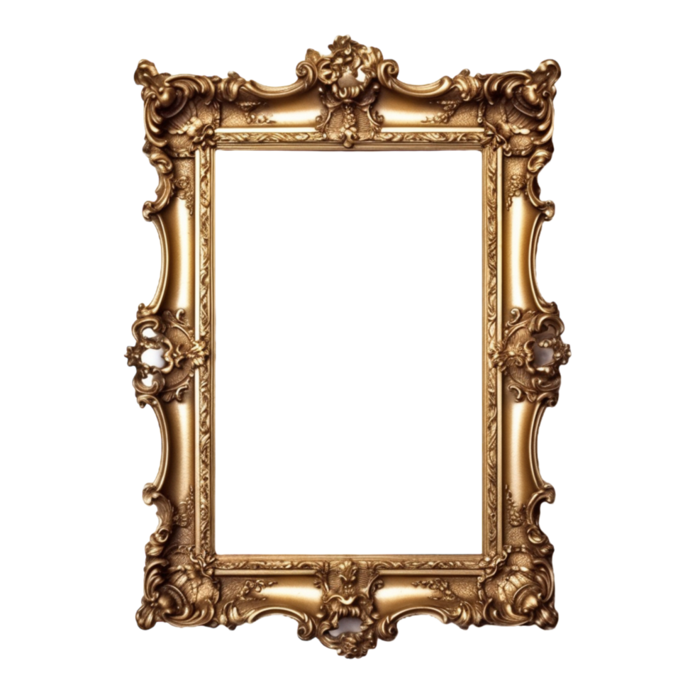Vintage picture frame, luxury photo frame, png