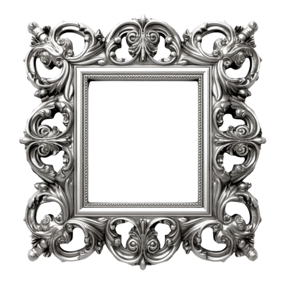 Vintage picture frame, luxury photo frame, png