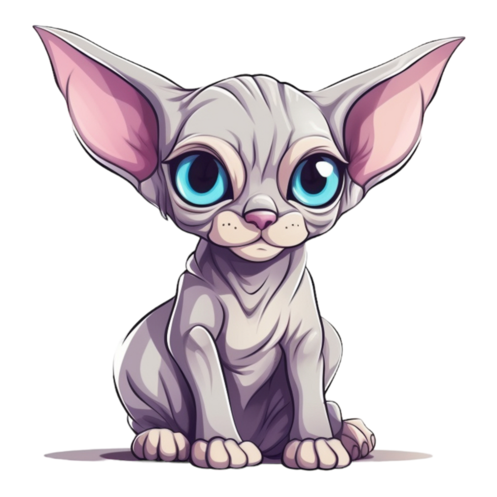 Sphynx Katze Clip Art, ai generiert png