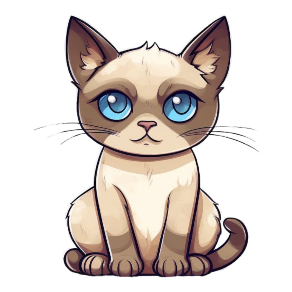 siamese katt ClipArt, ai genererad png