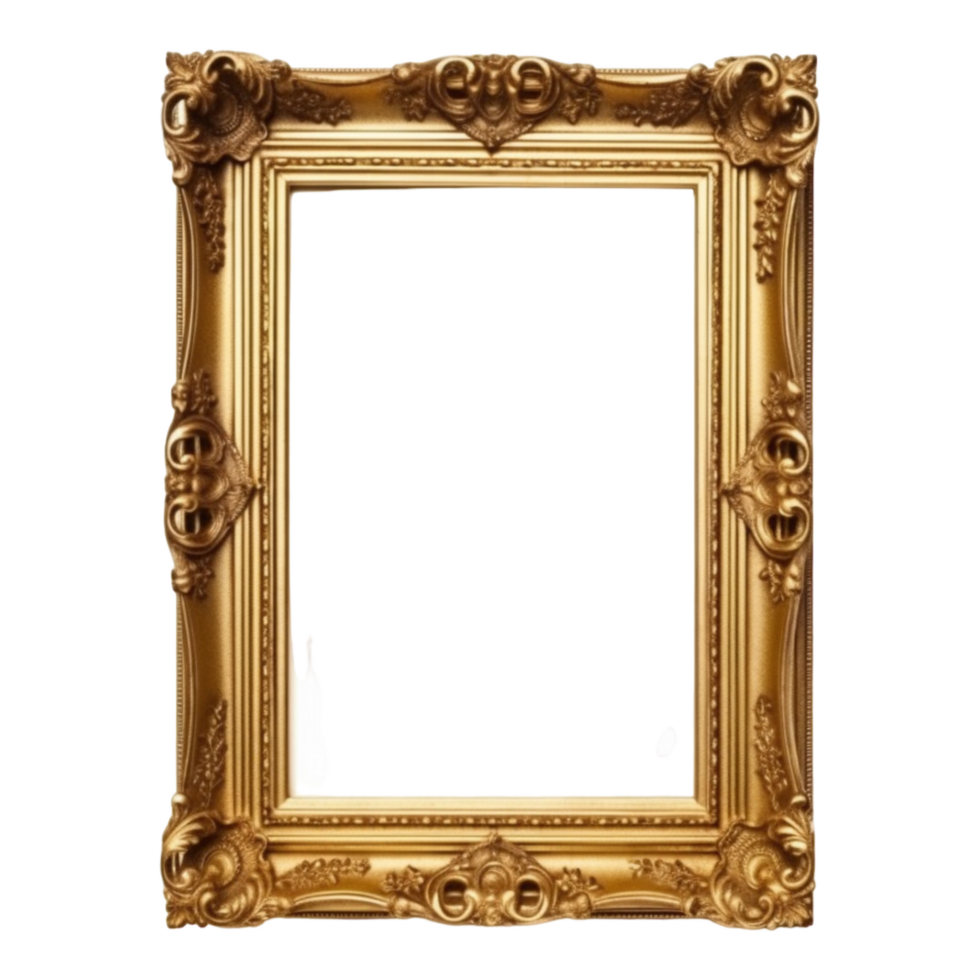 Vintage picture frame, luxury photo frame, png