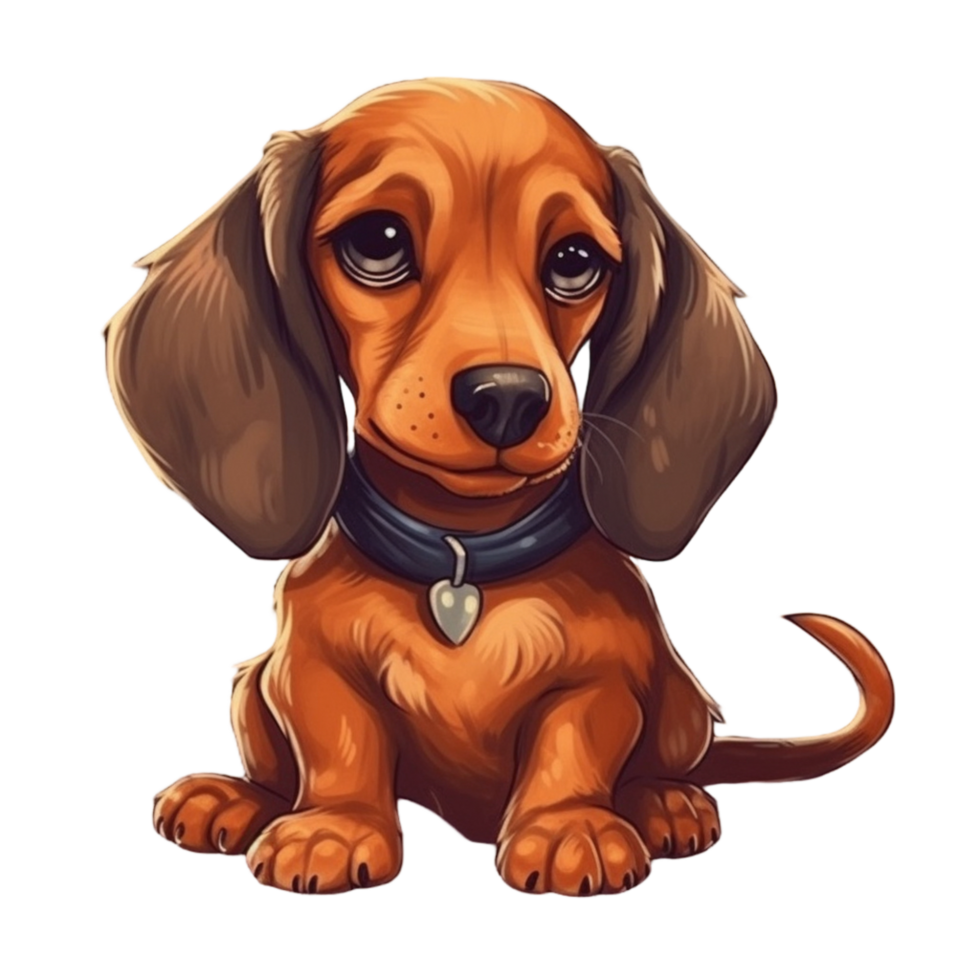 dachshund cachorro clipart, ai gerado png