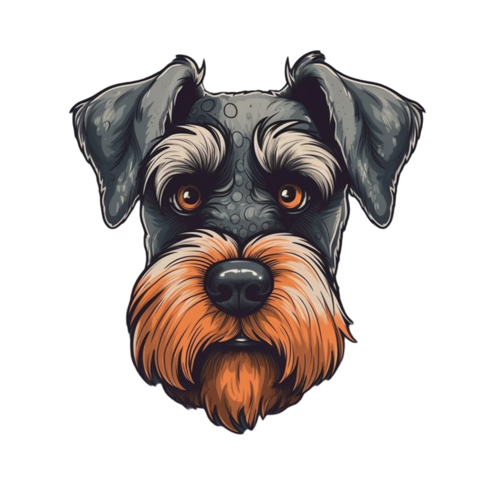 schnauzer cartone animato cane clipart, ai generato png