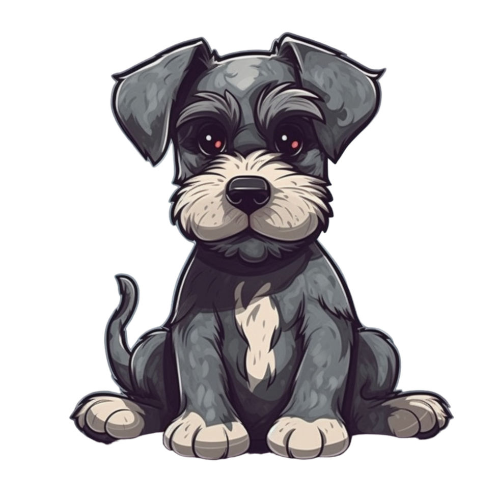Schnauzer Cartoon Dog Clipart, png