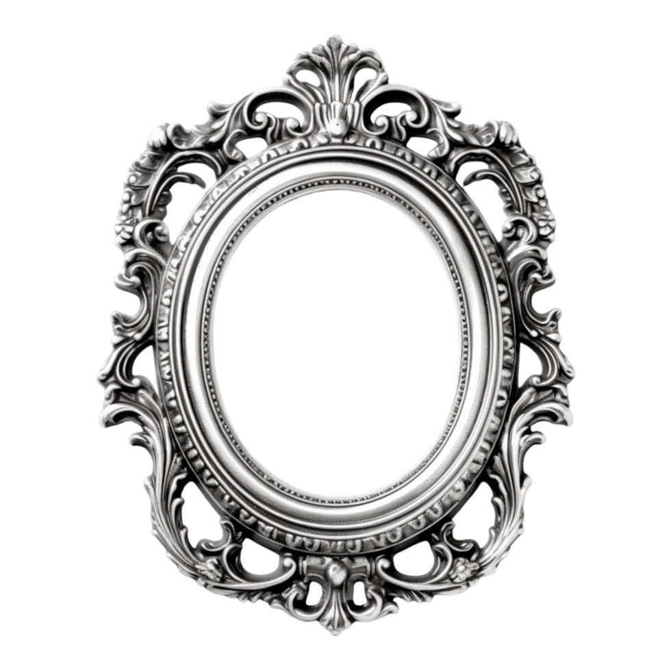 Vintage picture frame, luxury photo frame, png