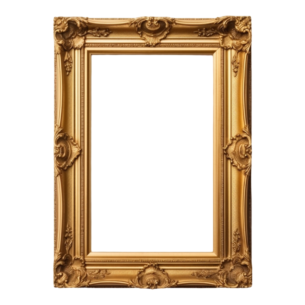 Vintage picture frame, luxury photo frame, png