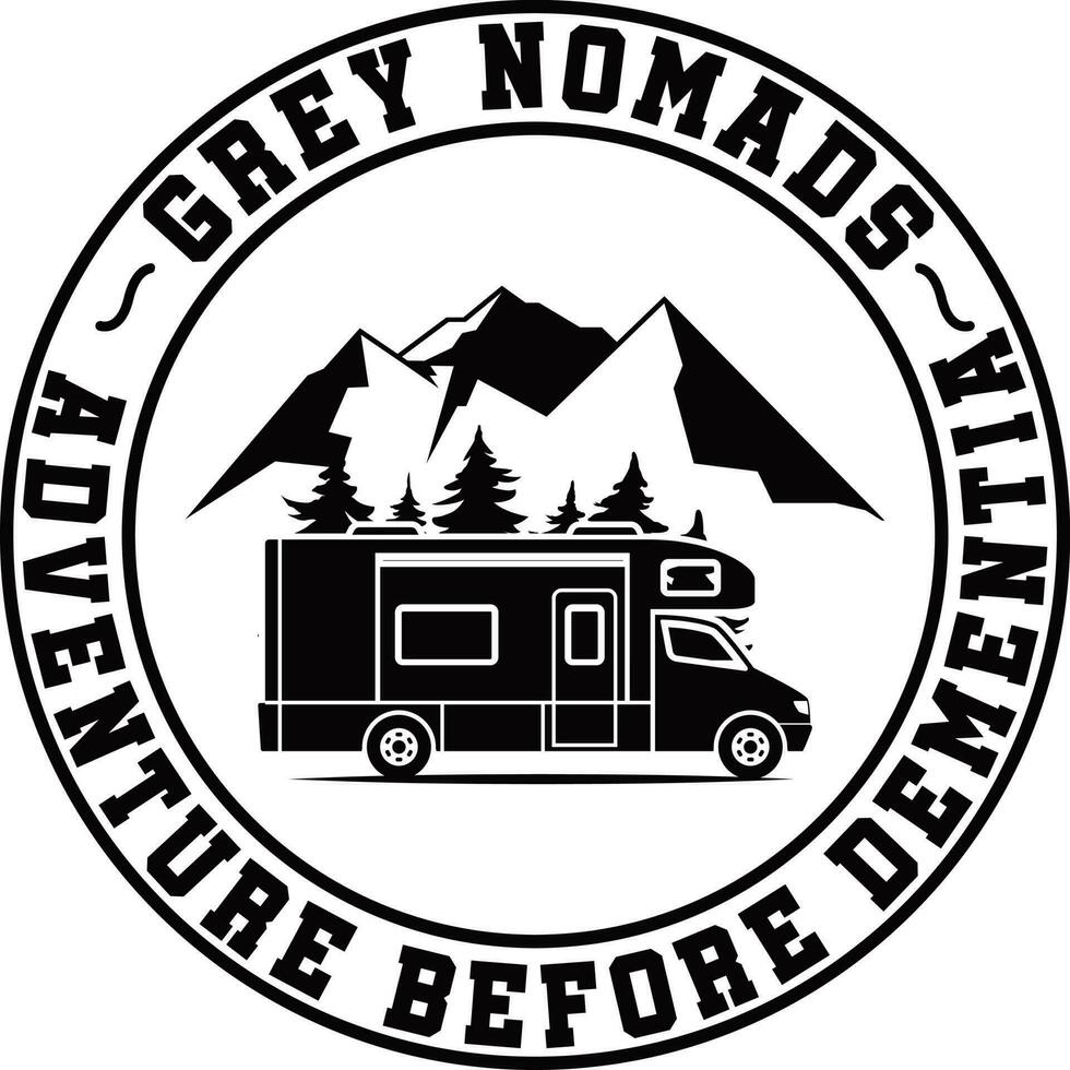 Grey nomads Adventure Before Dementia vector