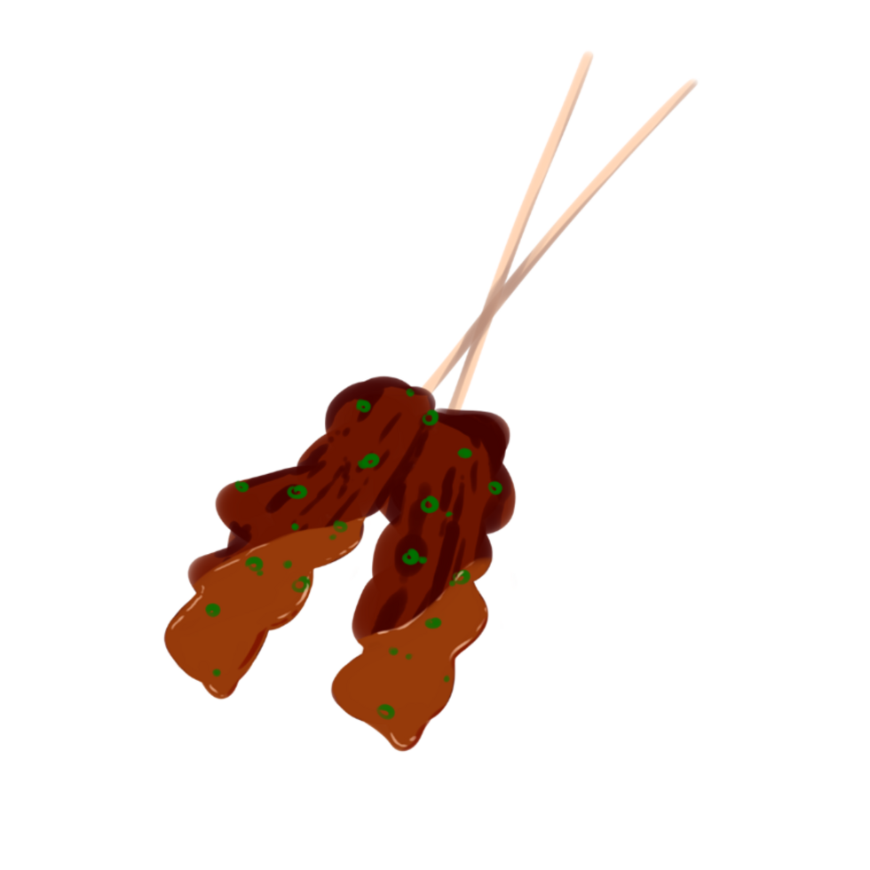 frango satay ilustração png