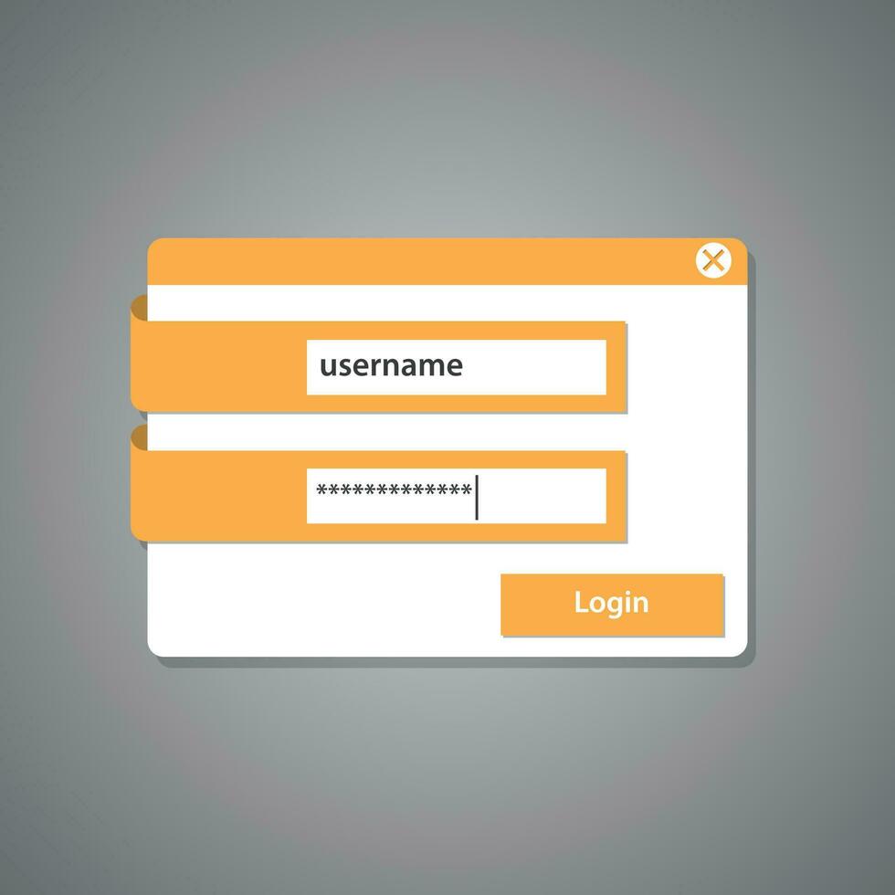 Username And Password Form, Isolated Background. vector