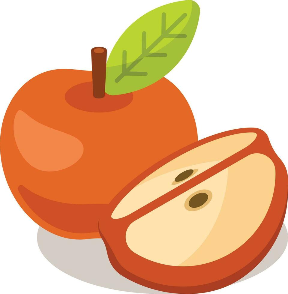 Apple Slice, Isolated Background. vector