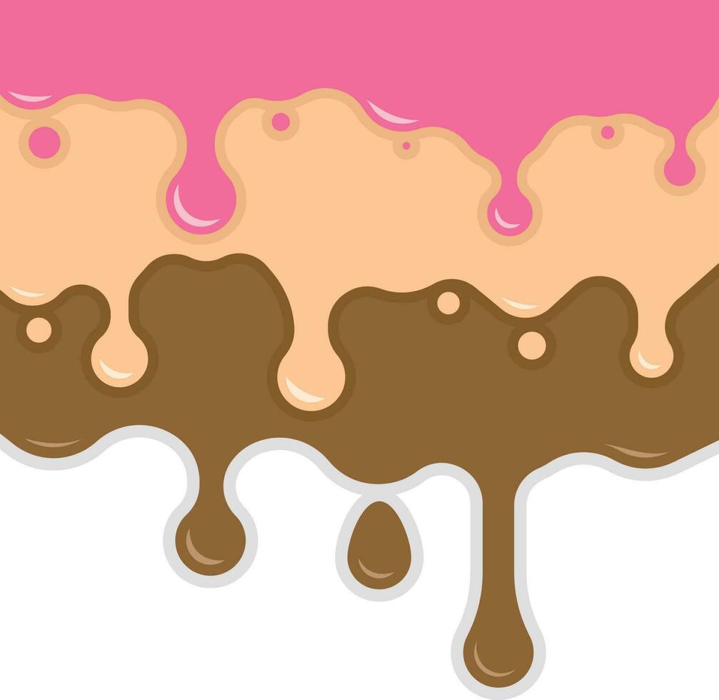 Melted Chocolate, Isolated Background. vector