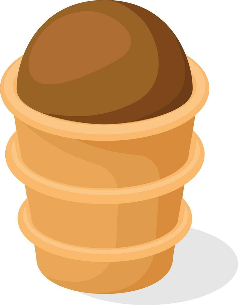 Chocolate Ice Cream Vector Clip Art, Isolated Background. 24077818