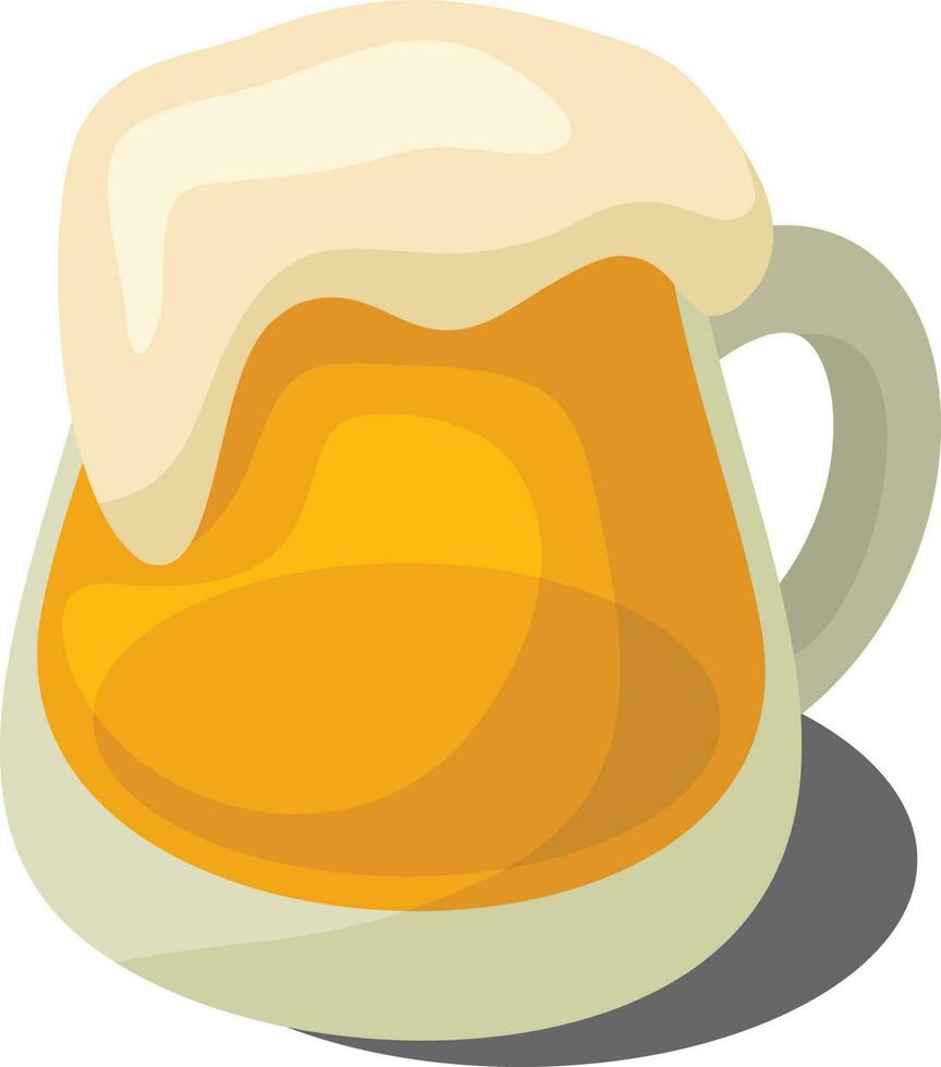 Mug Of Beer Vector Clip Art, Isolated Background.