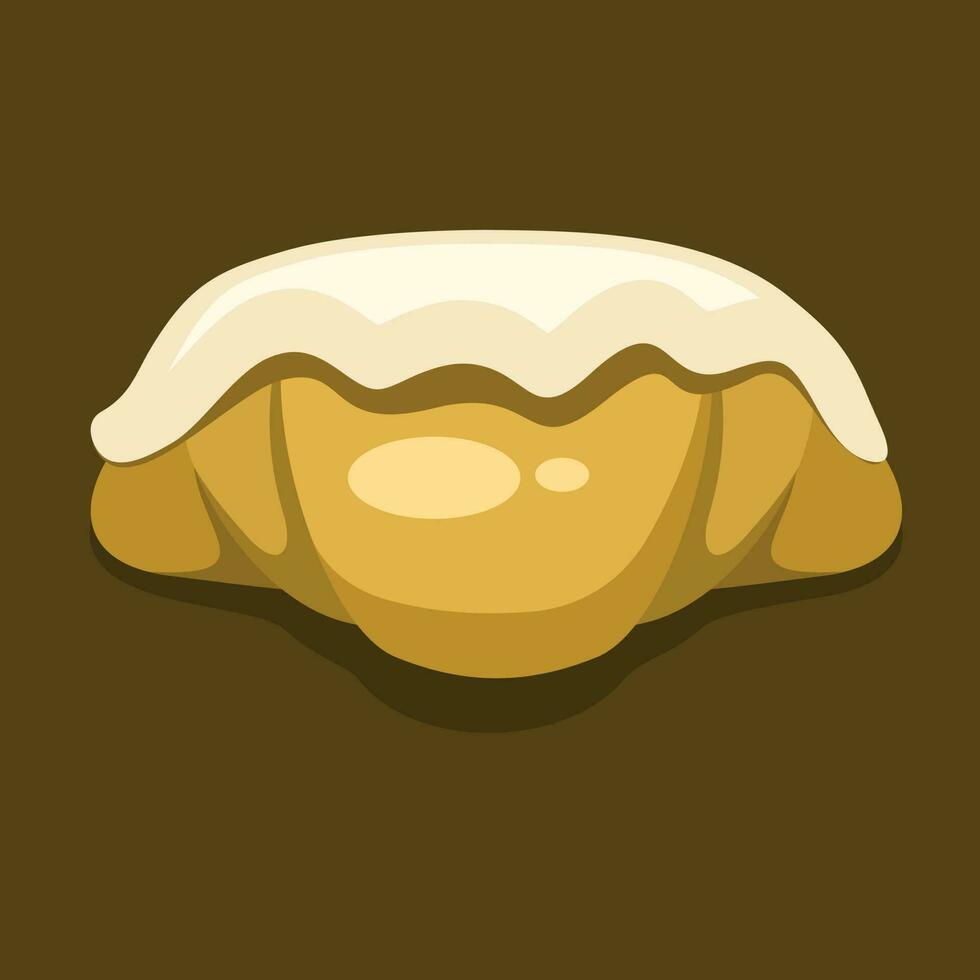 Croissant Cake, Isolated Background. vector