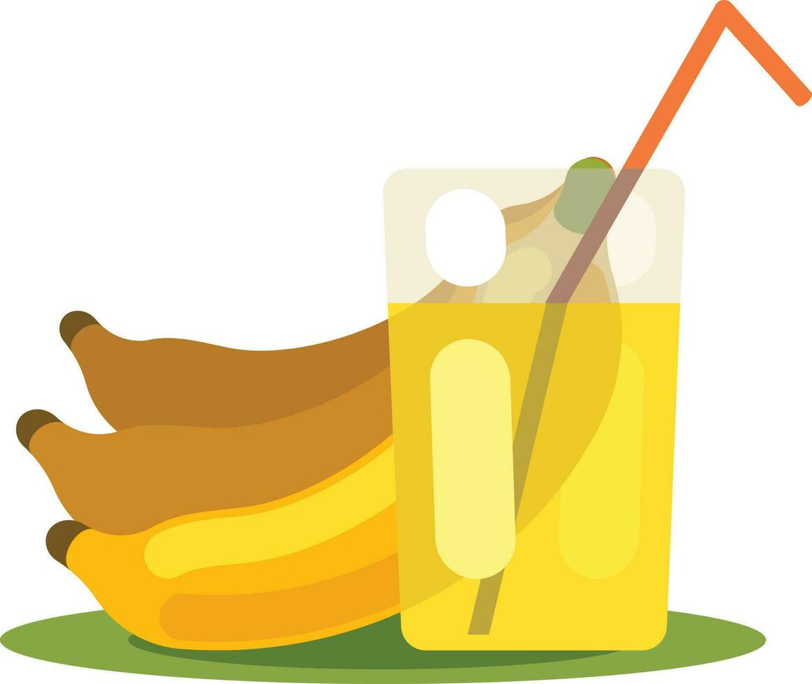 Banana Smoothie, Isolated Background. vector