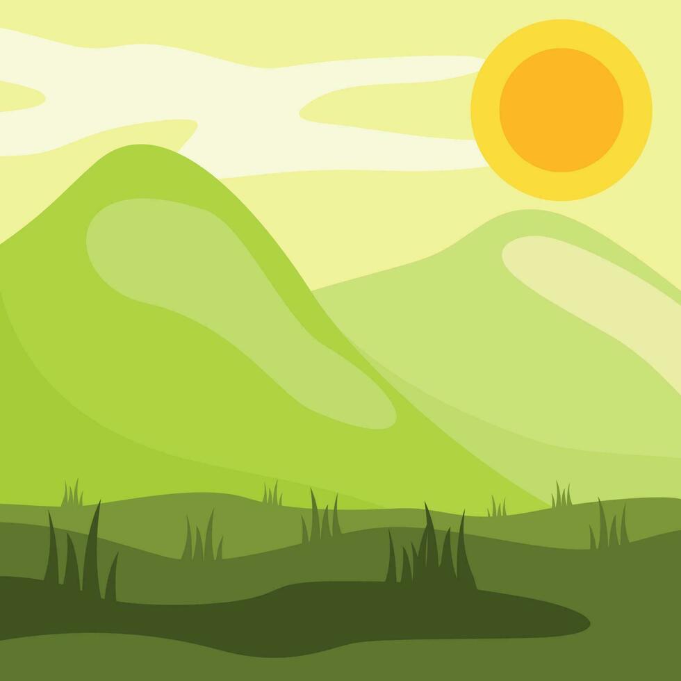 soleado natural paisaje, aislado antecedentes. vector