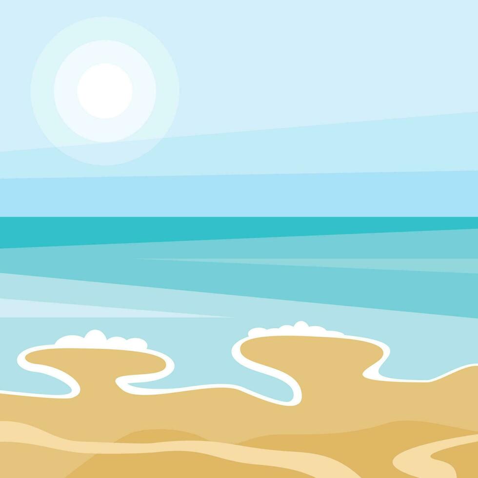 Sea Shore Vector Illustration, Isolated Background.