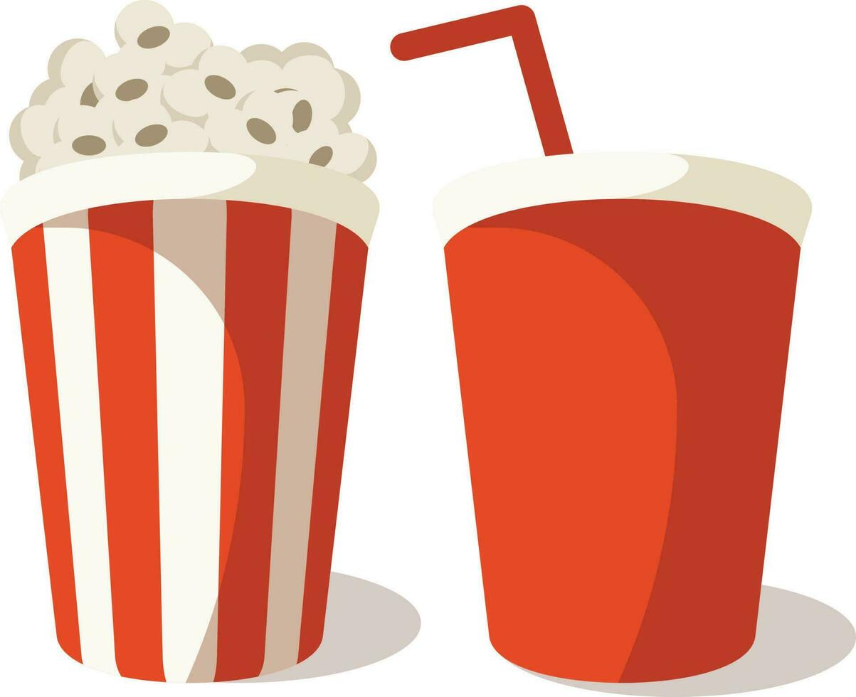 Popcorn And Soda, Isolated Background. vector