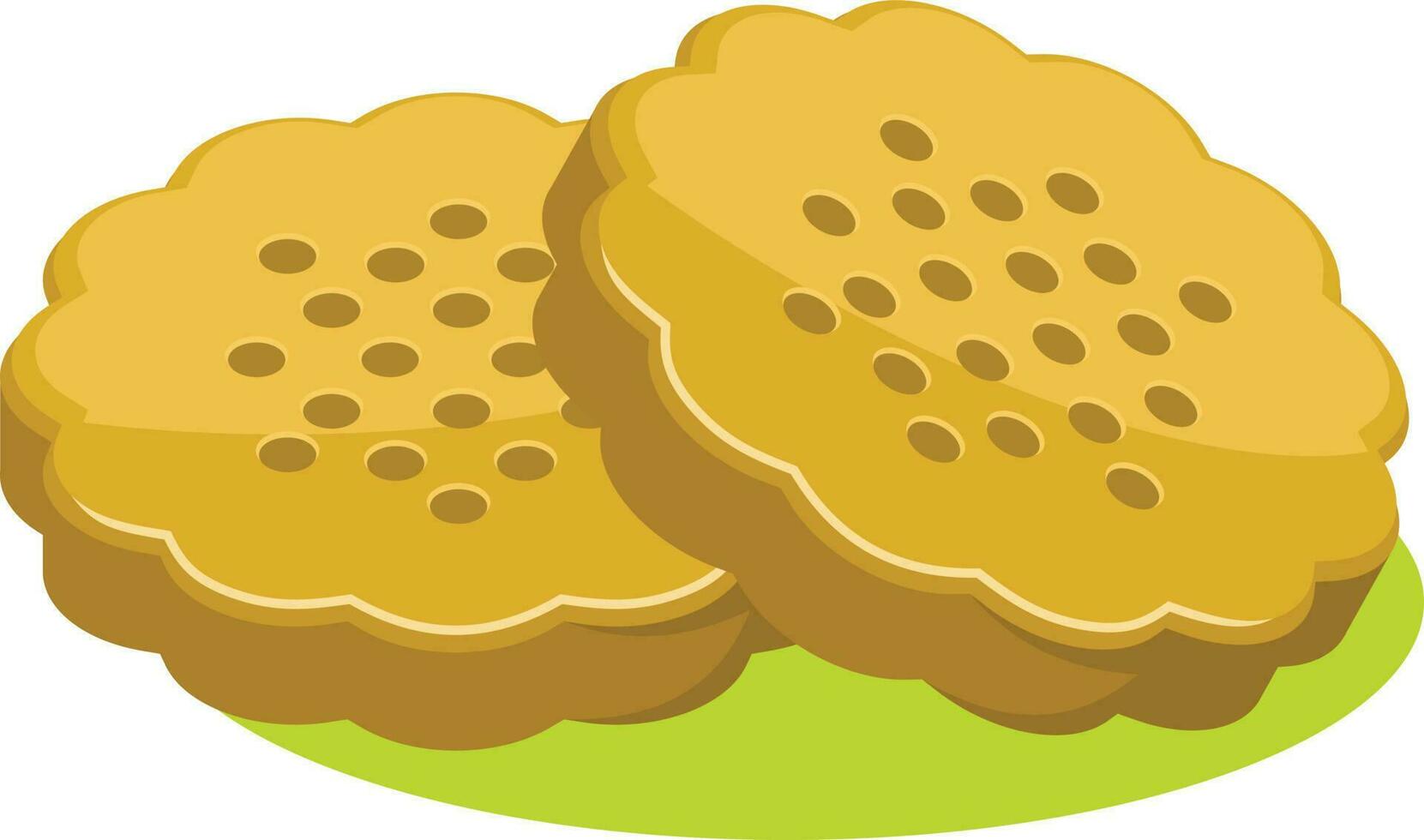 Cracker Cookie, Isolated Background. vector