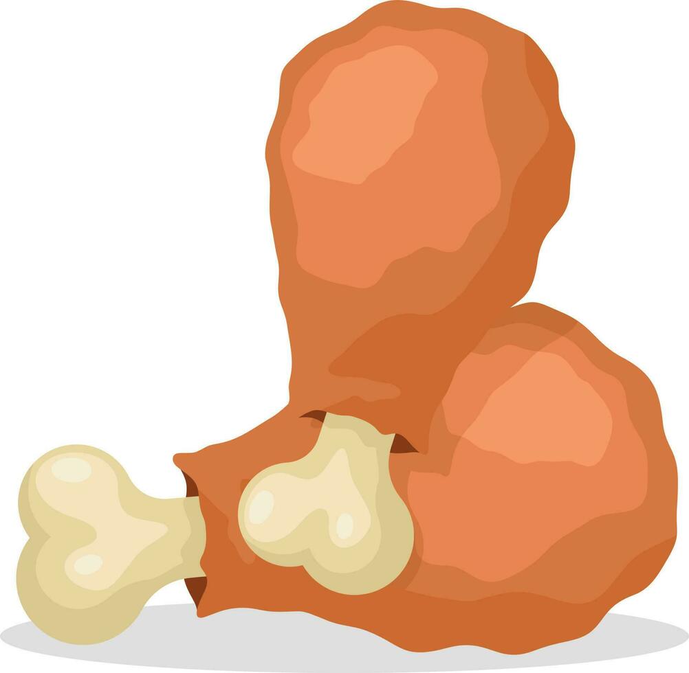 Roasted Chicken Legs, Isolated Background. vector
