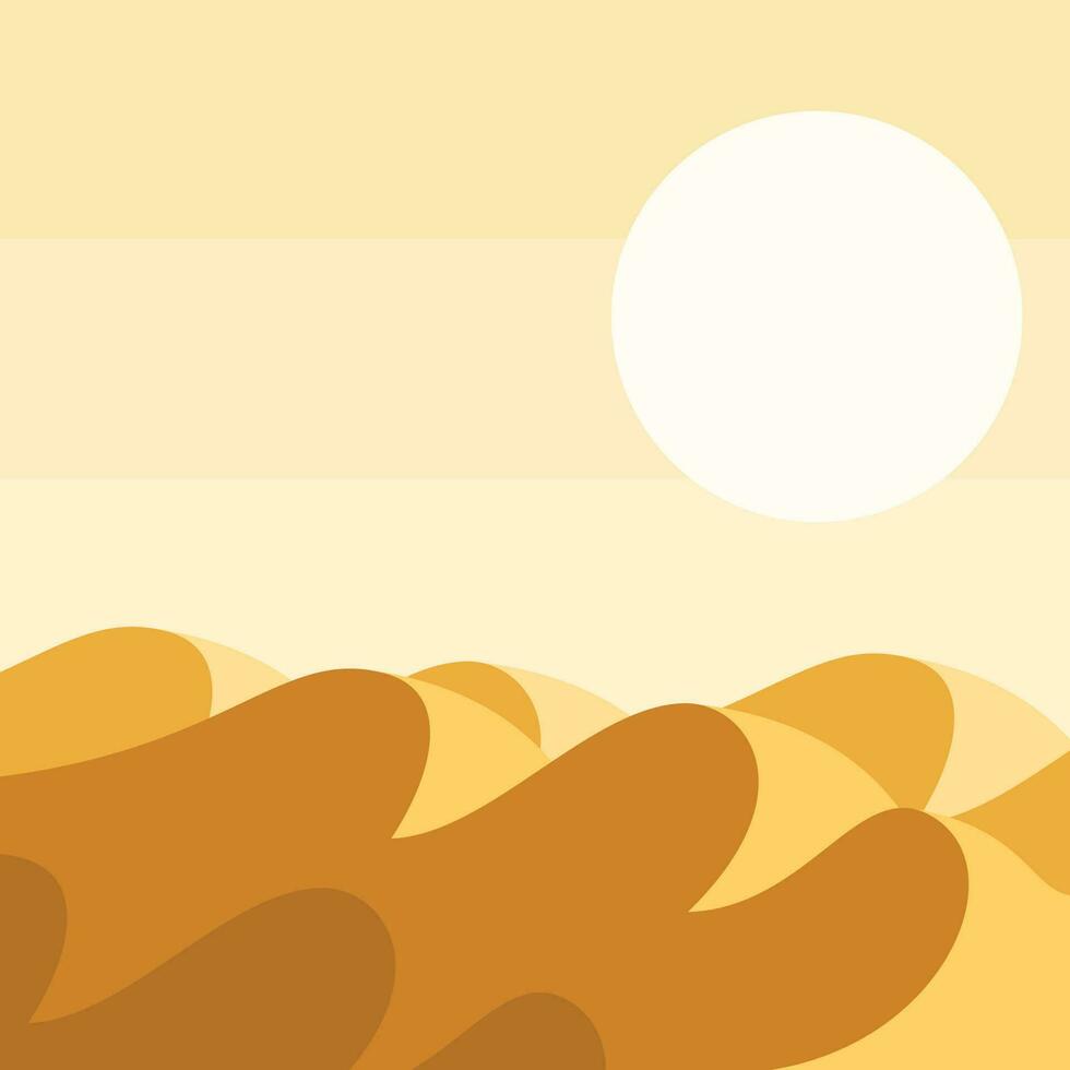 Desert Dunes, Isolated Background. vector