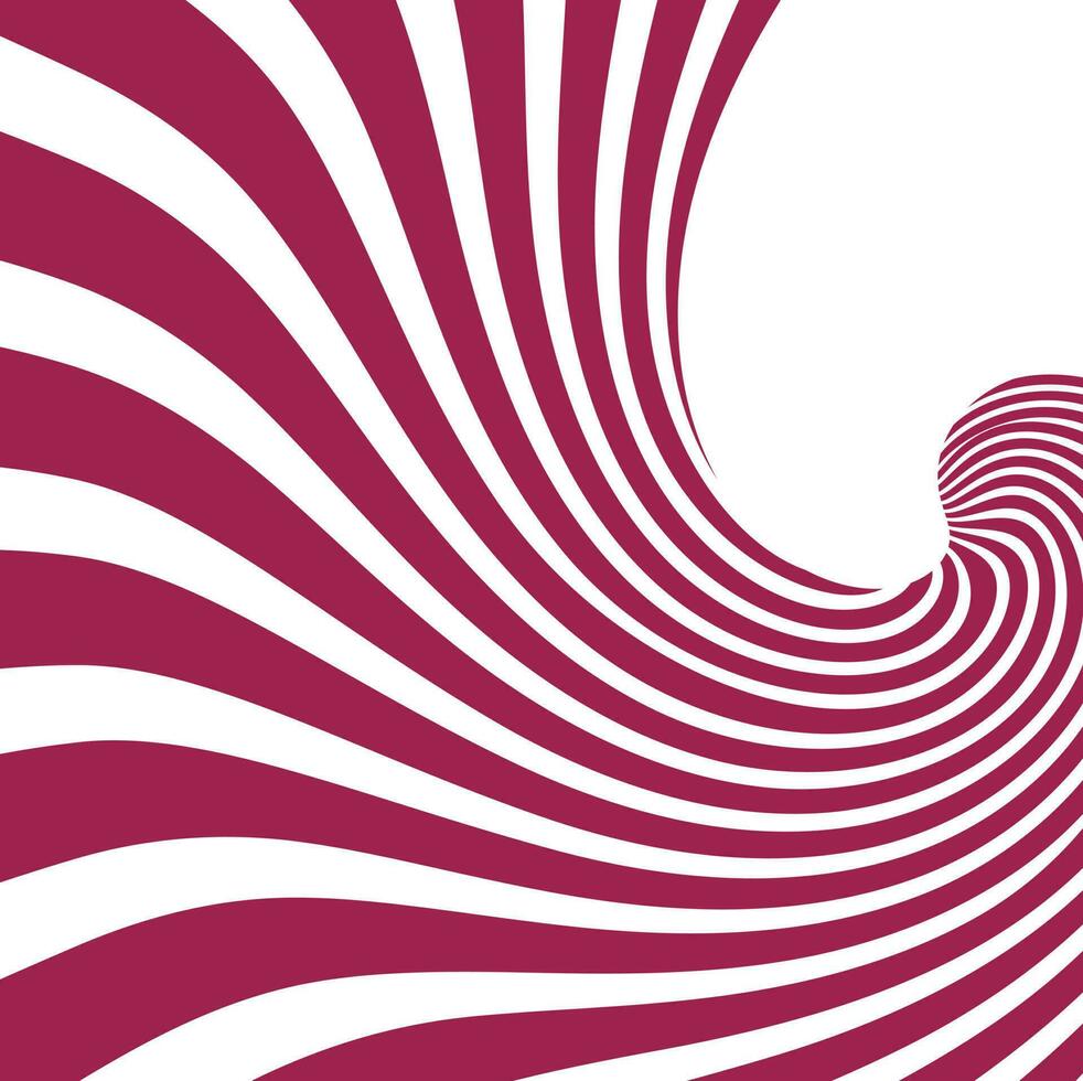 Abstract Swirling Stripes, Isolated Background. vector